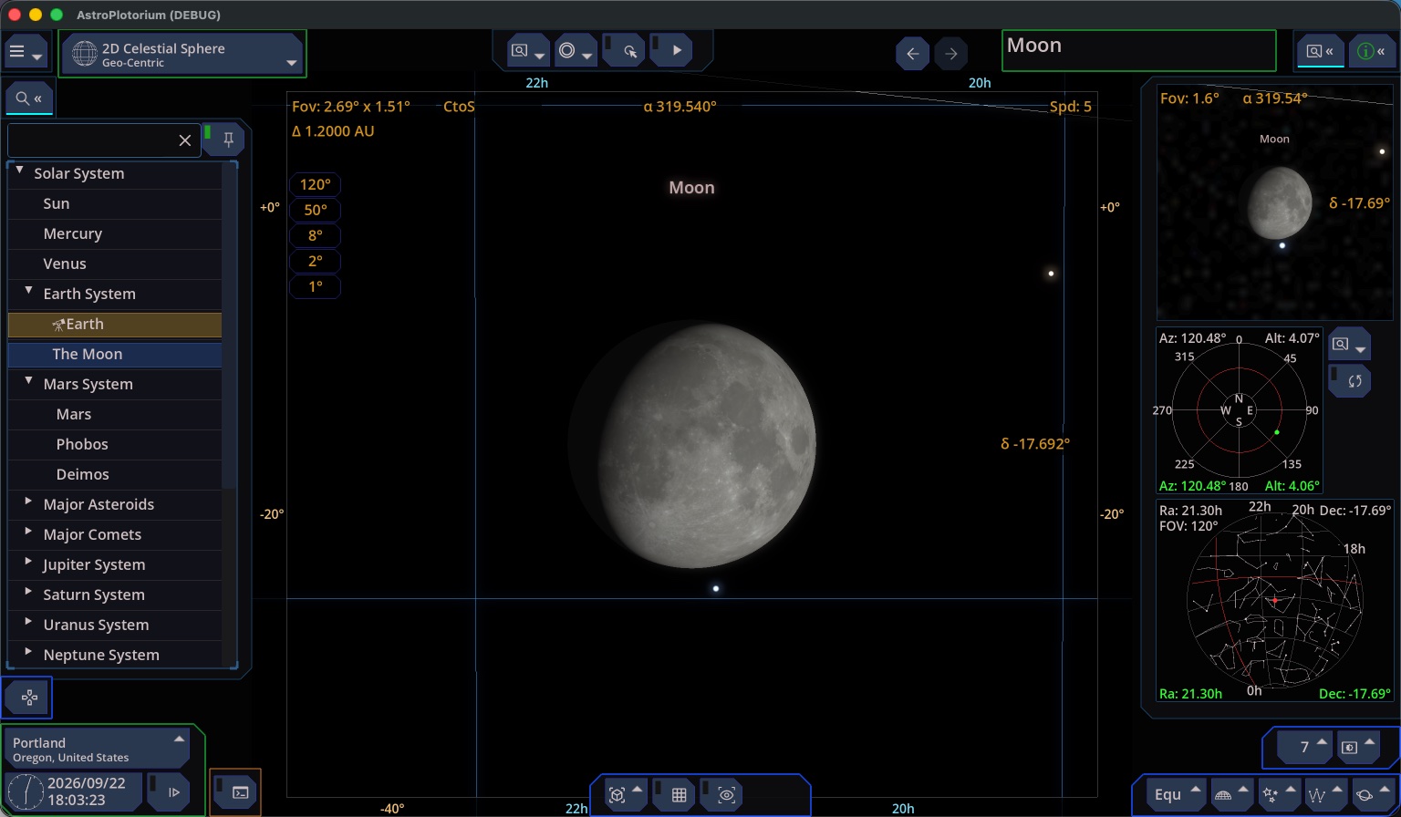 The Moon, in a narrow field
