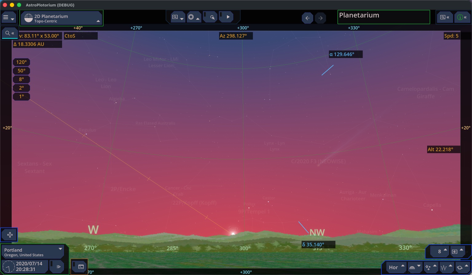 The Sun setting over the landscape in the planetarium