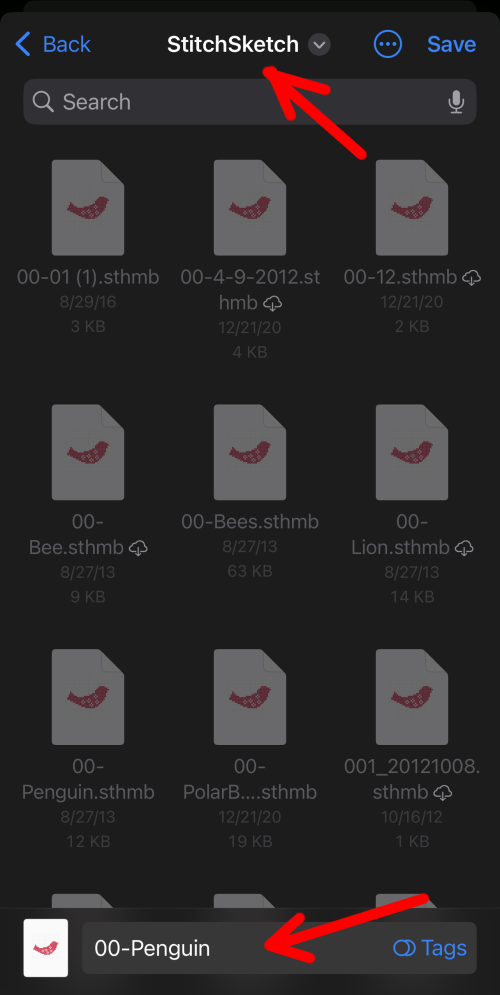 Save the StitchSketch file